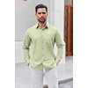 image:imageCOOFANDY Mens Button Down Shirt Casual Untucked Shirts Long Sleeve Dress Shirt with PocketLight Green
