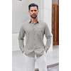 image:imageCOOFANDY Mens Button Down Shirt Casual Untucked Shirts Long Sleeve Dress Shirt with PocketLight Grey