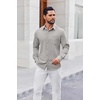 image:imageCOOFANDY Mens Button Down Shirt Casual Untucked Shirts Long Sleeve Dress Shirt with PocketLight Grey