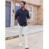 image:imageCOOFANDY Mens Button Down Shirt Casual Untucked Shirts Long Sleeve Dress Shirt with PocketNavy Blue