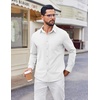 image:imageCOOFANDY Mens Button Down Shirt Casual Untucked Shirts Long Sleeve Dress Shirt with PocketWhite