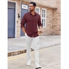 image:imageCOOFANDY Mens Button Down Shirt Casual Untucked Shirts Long Sleeve Dress Shirt with PocketWine Red