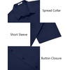 image:imageCOOFANDY Mens Button Down Shirts Short Sleeve Untucked Dress Shirt Wrinkle Free Stretch Casual Summer ShirtsNavy Blue