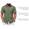 image:imageCOOFANDY Mens Button Down Short Sleeve Shirt Casual Dress Shirt Untucked Summer Shirts with PocketArmy Green