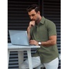 image:imageCOOFANDY Mens Button Down Short Sleeve Shirt Casual Dress Shirt Untucked Summer Shirts with PocketArmy Green