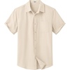 image:imageCOOFANDY Mens Button Down Short Sleeve Shirt Casual Dress Shirt Untucked Summer Shirts with PocketBeige