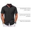 image:imageCOOFANDY Mens Button Down Short Sleeve Shirt Casual Dress Shirt Untucked Summer Shirts with PocketBlack