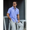 image:imageCOOFANDY Mens Button Down Short Sleeve Shirt Casual Dress Shirt Untucked Summer Shirts with PocketBlue