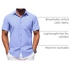 image:imageCOOFANDY Mens Button Down Short Sleeve Shirt Casual Dress Shirt Untucked Summer Shirts with PocketBlue