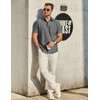 image:imageCOOFANDY Mens Button Down Short Sleeve Shirt Casual Dress Shirt Untucked Summer Shirts with PocketGray