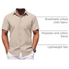 image:imageCOOFANDY Mens Button Down Short Sleeve Shirt Casual Dress Shirt Untucked Summer Shirts with PocketKhaki