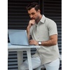 image:imageCOOFANDY Mens Button Down Short Sleeve Shirt Casual Dress Shirt Untucked Summer Shirts with PocketLight Gray
