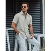 image:imageCOOFANDY Mens Button Down Short Sleeve Shirt Casual Dress Shirt Untucked Summer Shirts with PocketLight Gray