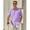 image:imageCOOFANDY Mens Button Down Short Sleeve Shirt Casual Dress Shirt Untucked Summer Shirts with PocketLilac Purple