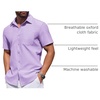 image:imageCOOFANDY Mens Button Down Short Sleeve Shirt Casual Dress Shirt Untucked Summer Shirts with PocketLilac Purple