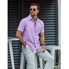 image:imageCOOFANDY Mens Button Down Short Sleeve Shirt Casual Dress Shirt Untucked Summer Shirts with PocketLilac Purple