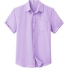 image:imageCOOFANDY Mens Button Down Short Sleeve Shirt Casual Dress Shirt Untucked Summer Shirts with PocketLilac Purple