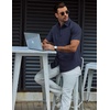 image:imageCOOFANDY Mens Button Down Short Sleeve Shirt Casual Dress Shirt Untucked Summer Shirts with PocketNavy Blue