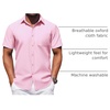image:imageCOOFANDY Mens Button Down Short Sleeve Shirt Casual Dress Shirt Untucked Summer Shirts with PocketPink