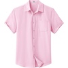 image:imageCOOFANDY Mens Button Down Short Sleeve Shirt Casual Dress Shirt Untucked Summer Shirts with PocketPink