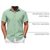 image:imageCOOFANDY Mens Button Down Short Sleeve Shirt Casual Dress Shirt Untucked Summer Shirts with PocketSage Green