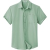 image:imageCOOFANDY Mens Button Down Short Sleeve Shirt Casual Dress Shirt Untucked Summer Shirts with PocketSage Green
