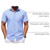 image:imageCOOFANDY Mens Button Down Short Sleeve Shirt Casual Dress Shirt Untucked Summer Shirts with PocketSky Blue