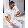image:imageCOOFANDY Mens Button Down Short Sleeve Shirt Casual Dress Shirt Untucked Summer Shirts with PocketWhite