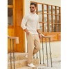 image:imageCOOFANDY Mens Cable Knit Sweater Casual Long Leeve Crewneck Pullover Sweaters Twist Textured Fisherman SweaterApricot