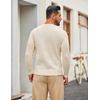 image:imageCOOFANDY Mens Cable Knit Sweater Casual Long Leeve Crewneck Pullover Sweaters Twist Textured Fisherman SweaterApricot