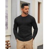 image:imageCOOFANDY Mens Cable Knit Sweater Casual Long Leeve Crewneck Pullover Sweaters Twist Textured Fisherman SweaterBlack