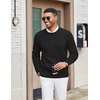 image:imageCOOFANDY Mens Cable Knit Sweater Casual Long Leeve Crewneck Pullover Sweaters Twist Textured Fisherman SweaterBlack