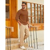 image:imageCOOFANDY Mens Cable Knit Sweater Casual Long Leeve Crewneck Pullover Sweaters Twist Textured Fisherman SweaterBrown
