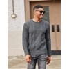 image:imageCOOFANDY Mens Cable Knit Sweater Casual Long Leeve Crewneck Pullover Sweaters Twist Textured Fisherman SweaterDark Grey