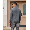 image:imageCOOFANDY Mens Cable Knit Sweater Casual Long Leeve Crewneck Pullover Sweaters Twist Textured Fisherman SweaterDark Grey