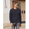 image:imageCOOFANDY Mens Cable Knit Sweater Casual Long Leeve Crewneck Pullover Sweaters Twist Textured Fisherman SweaterNavy Blue