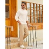 image:imageCOOFANDY Mens Cable Knit Sweater Casual Long Leeve Crewneck Pullover Sweaters Twist Textured Fisherman SweaterWhite