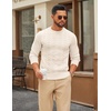 image:imageCOOFANDY Mens Cable Knit Sweater Casual Long Leeve Crewneck Pullover Sweaters Twist Textured Fisherman SweaterWhite