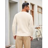 image:imageCOOFANDY Mens Cable Knit Sweater Casual Long Leeve Crewneck Pullover Sweaters Twist Textured Fisherman SweaterWhite