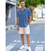 image:imageCOOFANDY Mens Casual Linen Shirts Short Sleeve Button Down Shirt Summer Beach TopsBlue