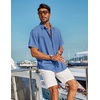 image:imageCOOFANDY Mens Casual Linen Shirts Short Sleeve Button Down Shirt Summer Beach TopsBlue