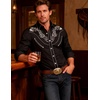 image:imageCOOFANDY Mens Cowboy Shirtss Embroidered Rose Design Shirts Western Long Sleeve Button Down ShirtsBlack