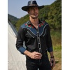 image:imageCOOFANDY Mens Cowboy Shirtss Embroidered Rose Design Shirts Western Long Sleeve Button Down ShirtsBlack Retro Rose