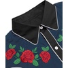 image:imageCOOFANDY Mens Cowboy Shirtss Embroidered Rose Design Shirts Western Long Sleeve Button Down ShirtsBlack Retro Rose