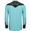 image:imageCOOFANDY Mens Cowboy Shirtss Embroidered Rose Design Shirts Western Long Sleeve Button Down ShirtsBlue Retro Rose