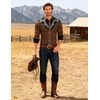 image:imageCOOFANDY Mens Cowboy Shirtss Embroidered Rose Design Shirts Western Long Sleeve Button Down ShirtsBrown