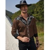 image:imageCOOFANDY Mens Cowboy Shirtss Embroidered Rose Design Shirts Western Long Sleeve Button Down ShirtsBrown