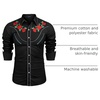 image:imageCOOFANDY Mens Cowboy Shirtss Embroidered Rose Design Shirts Western Long Sleeve Button Down ShirtsPure Black Retro Rose