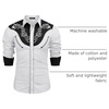 image:imageCOOFANDY Mens Cowboy Shirtss Embroidered Rose Design Shirts Western Long Sleeve Button Down ShirtsWhite