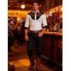 image:imageCOOFANDY Mens Cowboy Shirtss Embroidered Rose Design Shirts Western Long Sleeve Button Down ShirtsWhite Retro Rose